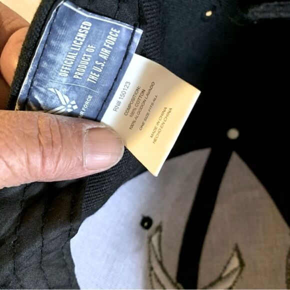 United States Air Force Baseball Cap Hat Black White OSFA Clean & Excellent - Picture 7 of 7